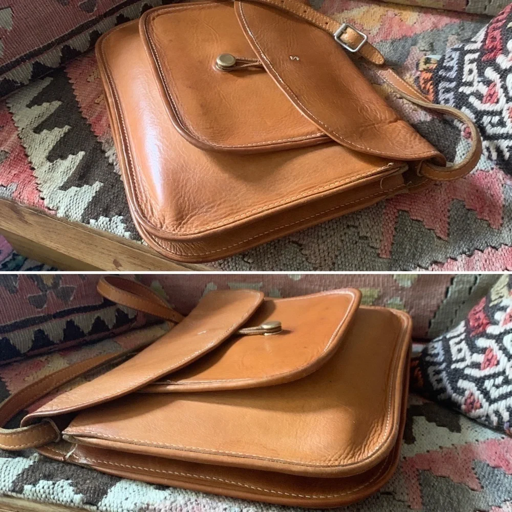 Vintage Genuine Leather Commuter Satchel